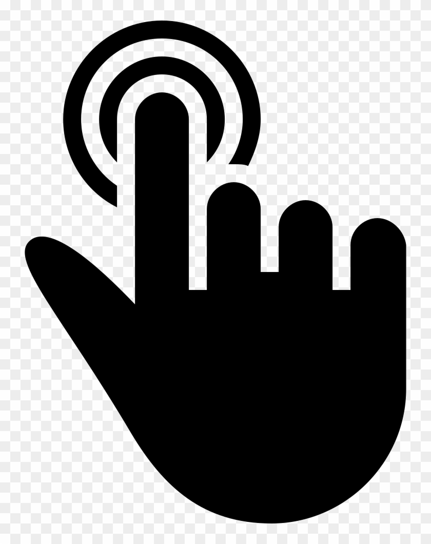 Touch Of One Finger Of Solid Black Hand Symbol Comments - Touch Hand Icon Png Clipart #1677859