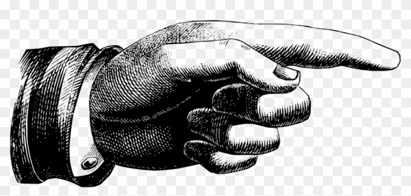 By Scyg Vectorized Vintage Graphic On Openclipart Ⓒ - Vintage Pointing Hand Png Transparent Png #1678100