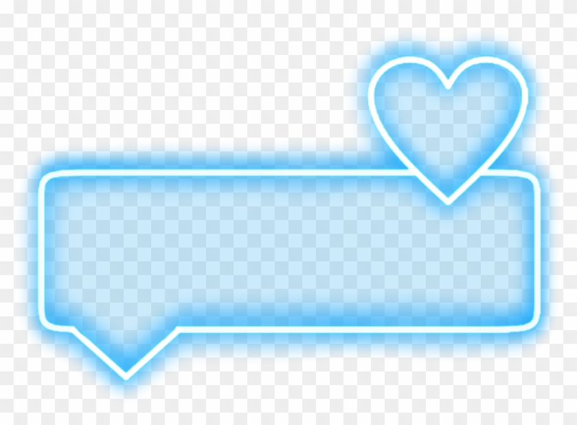 #neon #heart #rectangle #blue #bubble #text #word #frame - Largest Collection Of Free To Edit Neon Pink Stickers Clipart