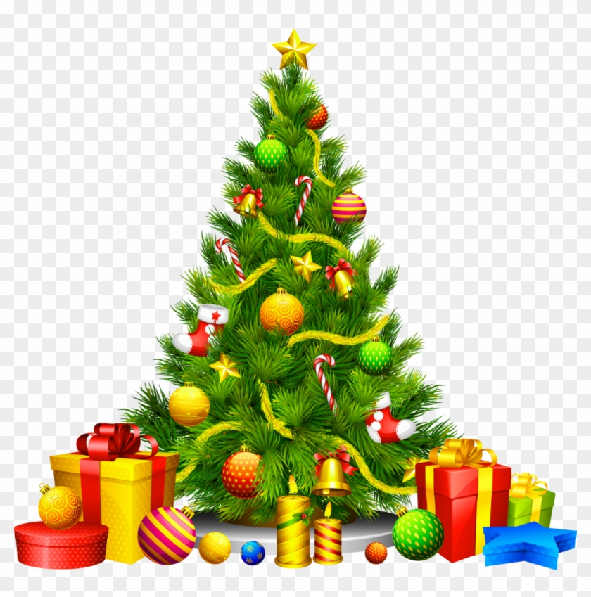 Merry Christmas Tree Clip Art - Transparent Background Christmas Tree Png