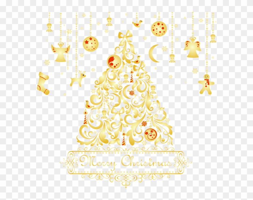 600 X 585 9 - Gold Christmas Greetings Clipart #1681449