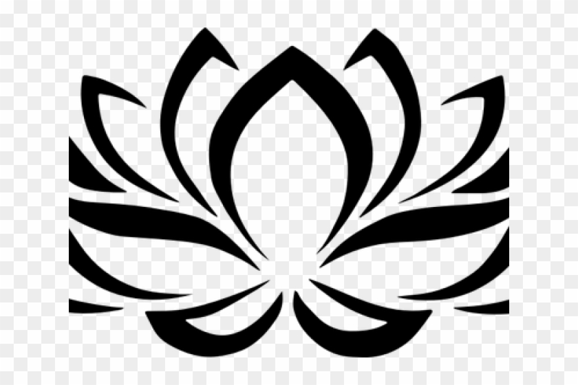 Lotus Clipart Nelum - Lotus Flower Black And White - Png Download