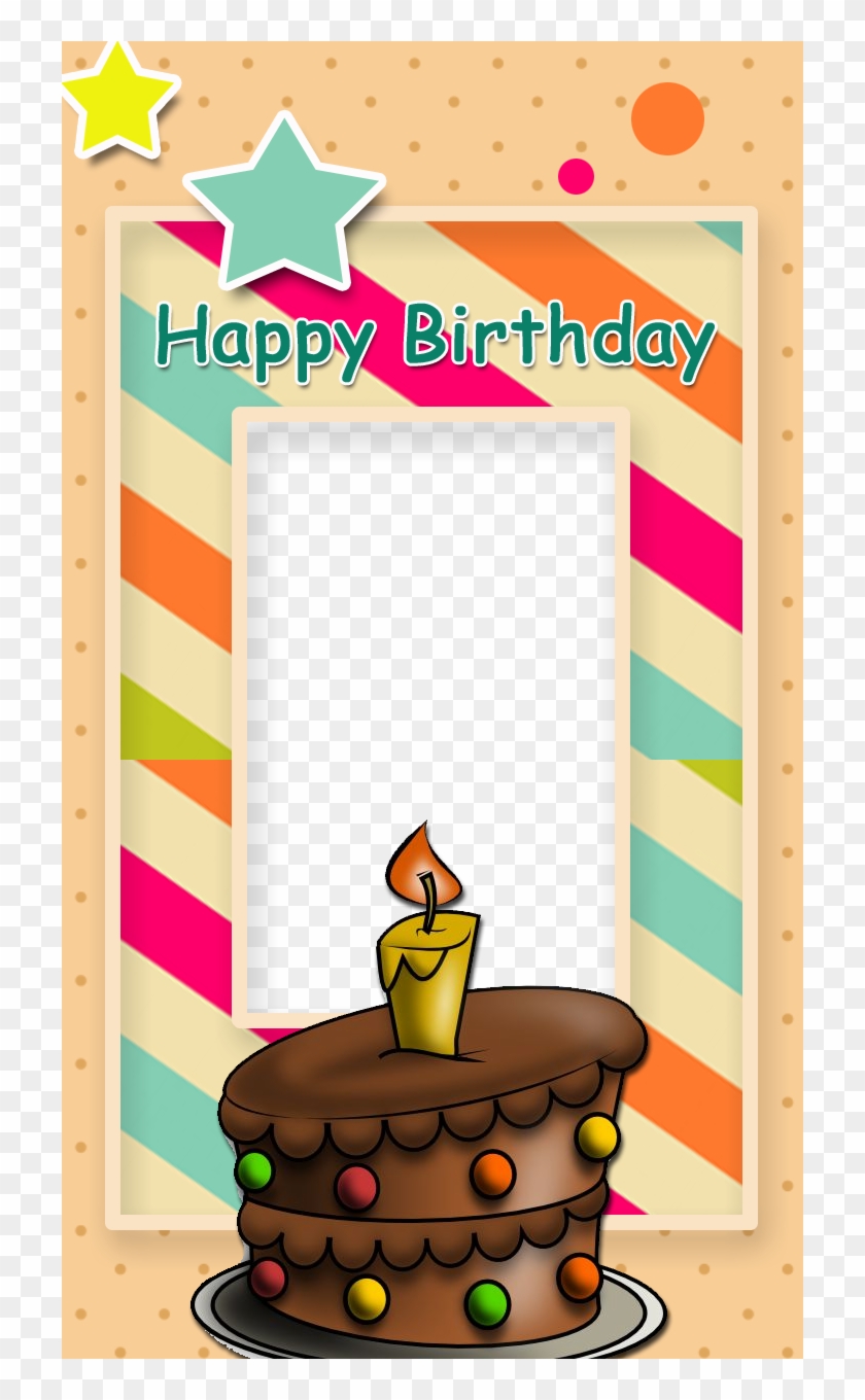 Attractive Birthday Frame Freeproducts - Drawing Of Cake With Colour Clipart