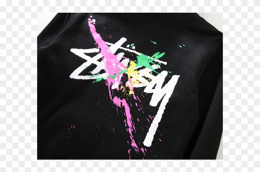 Stussy Splash Paint Logo Hooded Sweater - Stussy Clipart