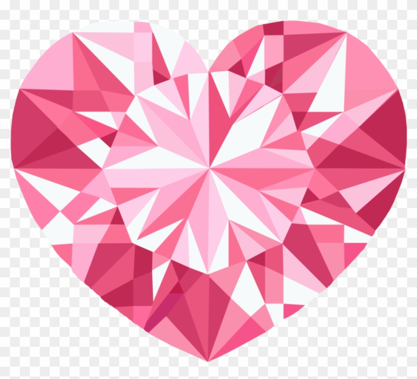 Crystal Vector Watercolor - Pink Crystal Heart Png Clipart #1683459