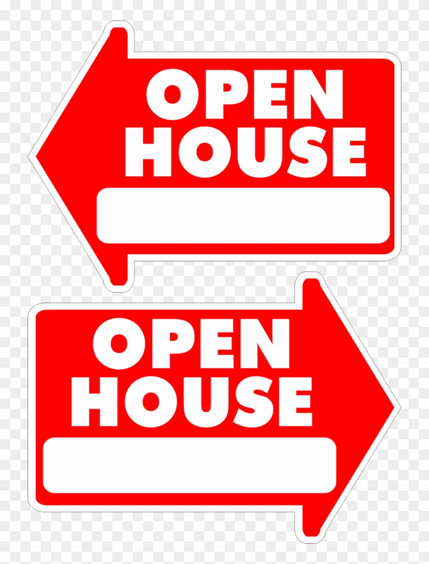 Open House Arrow Shape Yard Sign - House Vector Clipart #1684284