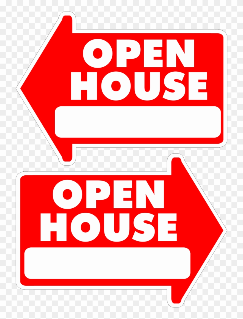Open House Arrow Shape Yard Sign - House Vector Clipart