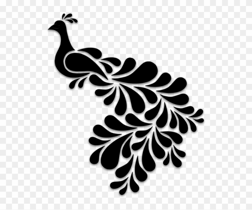 Birds Silhouettes - Peacock Abstract Clipart
