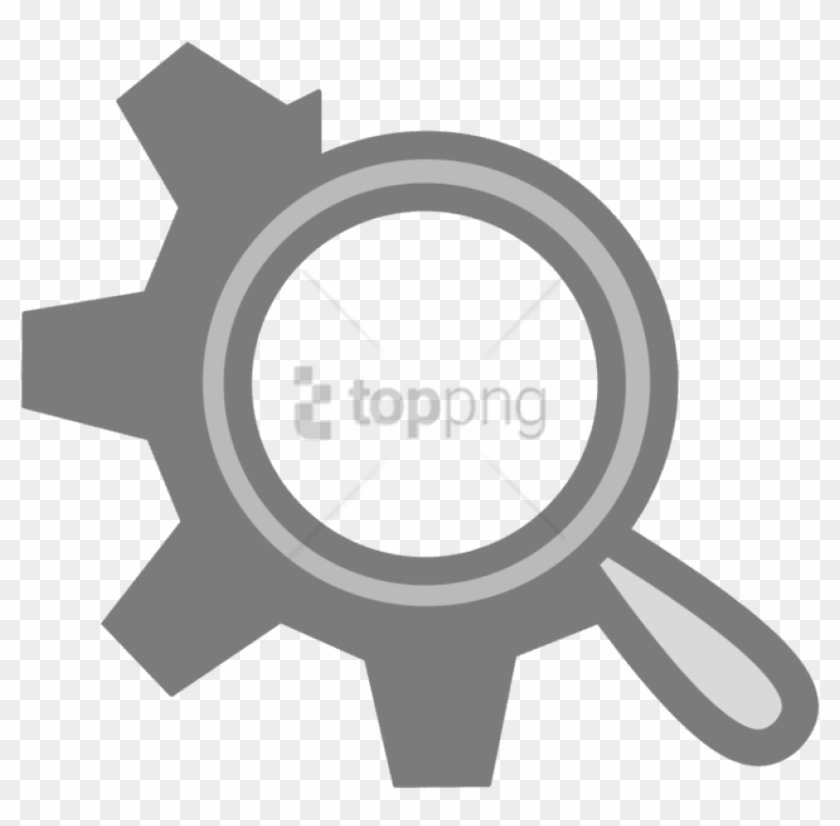 Free Png Computer Iconsmagnifying Glass Gear - Magnifying Glass Icon Bw Clipart