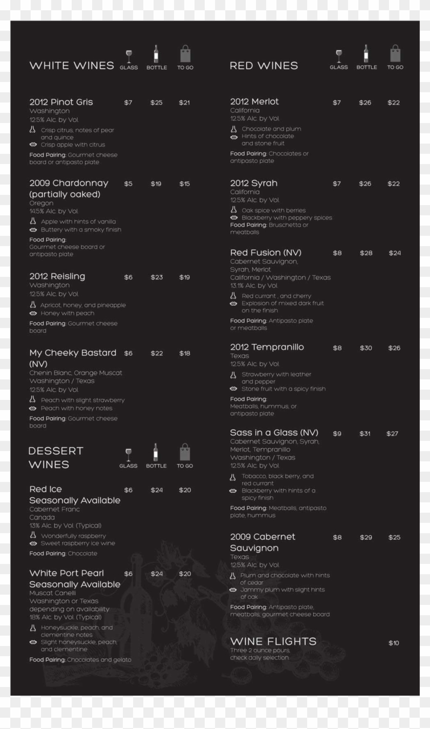 Umbra Winery, Grapevine Menu - Menu Clipart
