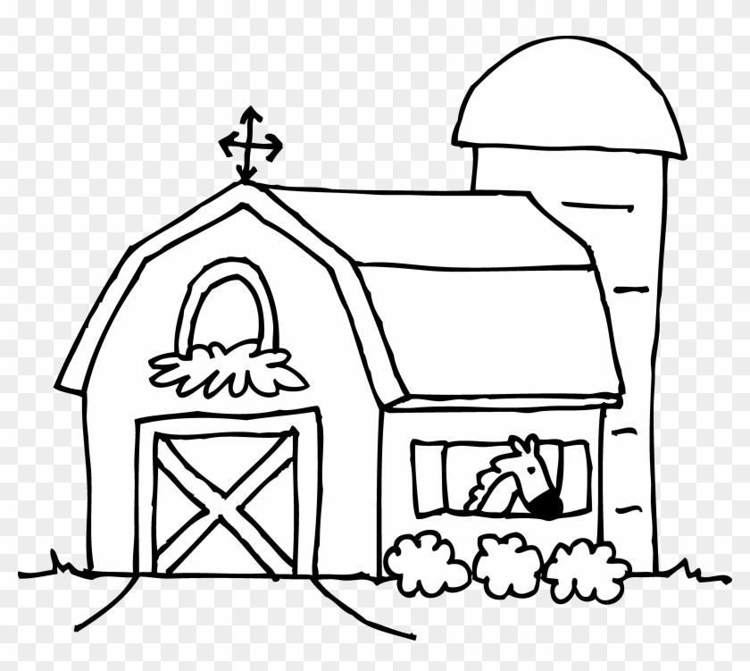 Barn Coloring Pages - Barn For Coloring Clipart #1687032