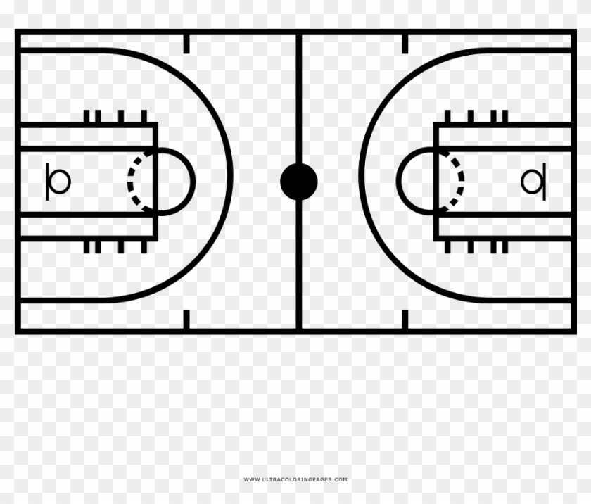 Basketball Court Coloring Page - Año Nuevo Hojas De Trabajo Clipart #1687154