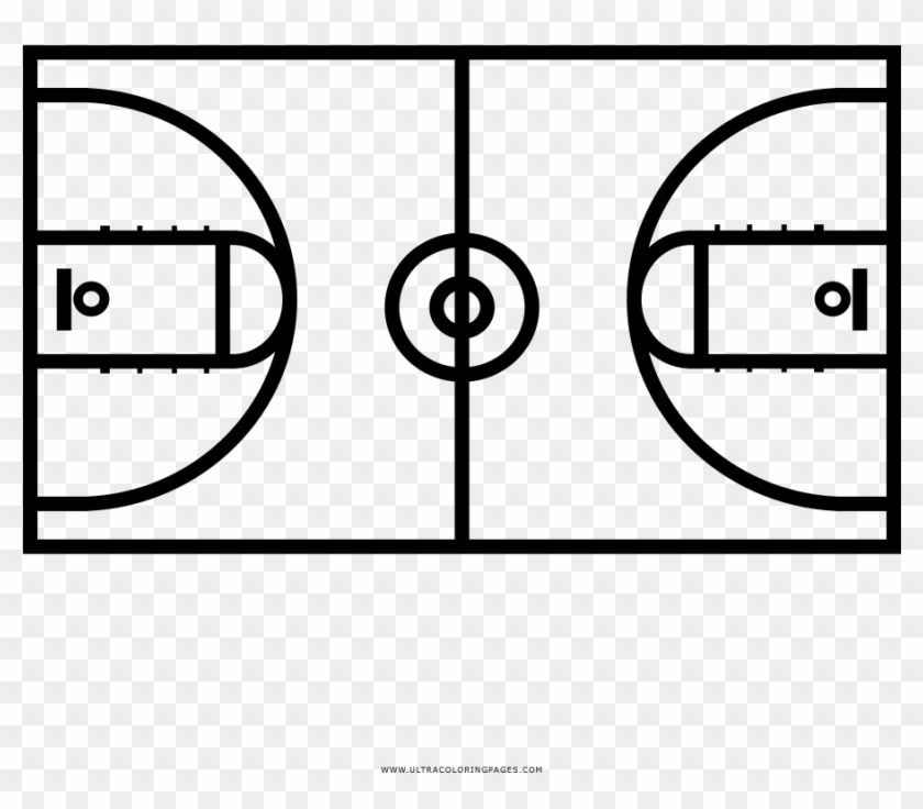 Basketball Court Coloring Page - Basketball Court Diagram Clipart
