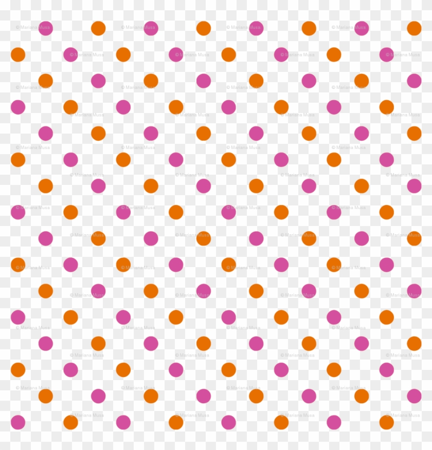 Fun Flowers Pink Orange Polka Dots Fabric - Dots Pattern Clipart