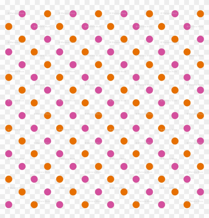 Fun Flowers Pink Orange Polka Dots Fabric - Dots Pattern Clipart #1687553