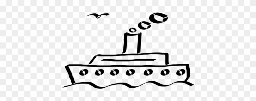 Ferry Cruise Ship Merchant Navy Passenger Ship - Cruise Ship Art Black And White Clipart