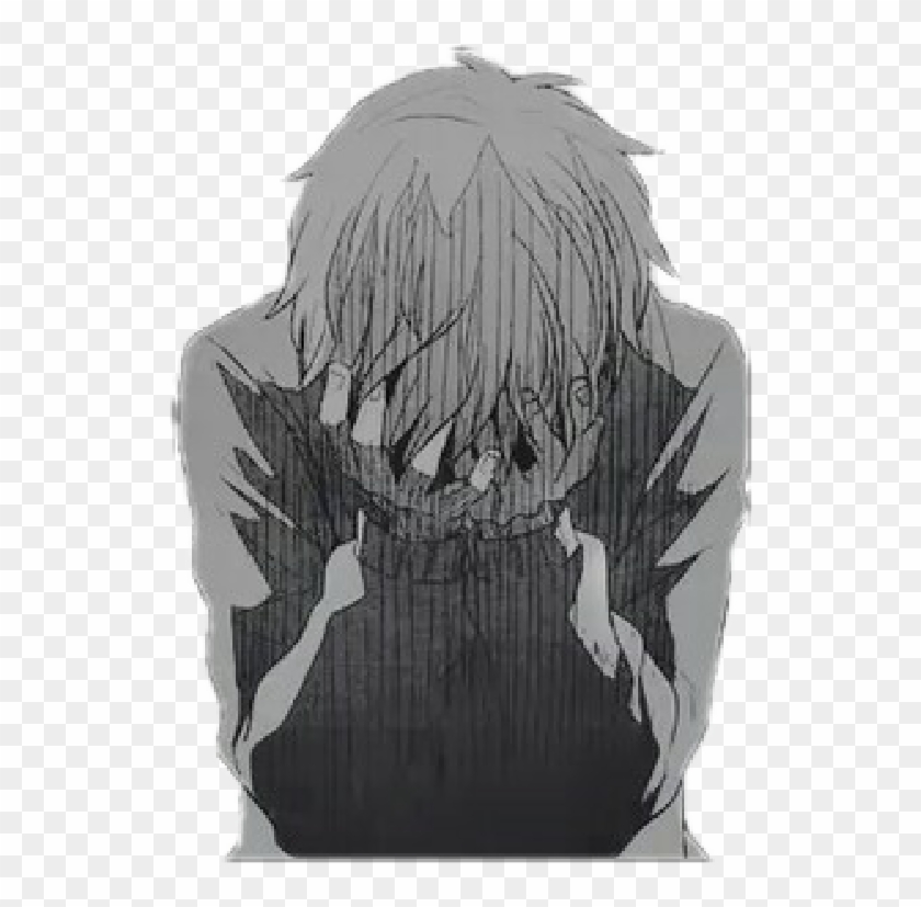 Anime Manga Sadness Broken Boy Grey Lost Ⓒ - Anime Boy Sad Clipart #1688183