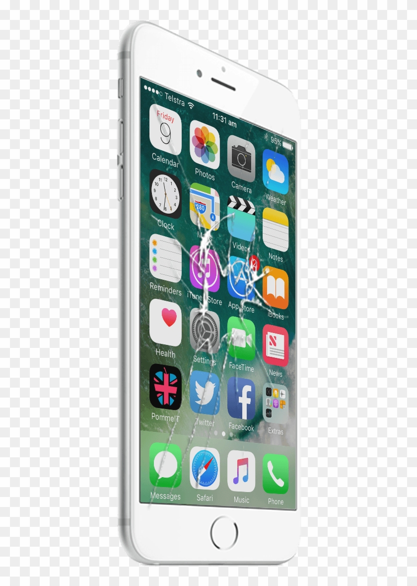 An Iphone 6 With Smashed Screen - Apple Iphone 7 Plus Silikon Kılıf Sis Mavisi Clipart