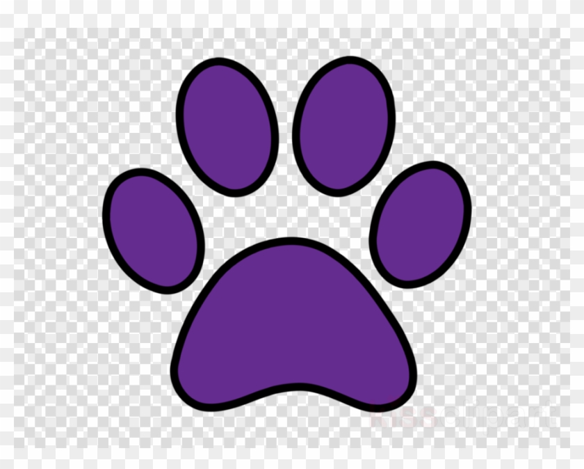 Purple Dog Prints Clipart Dog Paw Cat - Purple Paw Prints Png Transparent Png #1689209