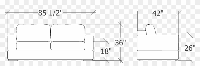 Silhouette Image, La Paloma Loveseat 8036 1 - Studio Couch Clipart #1689397