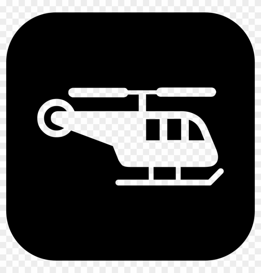 Helicopter Side View Inside A Rounded Square Comments - Heli Pad Clipart - Png Download