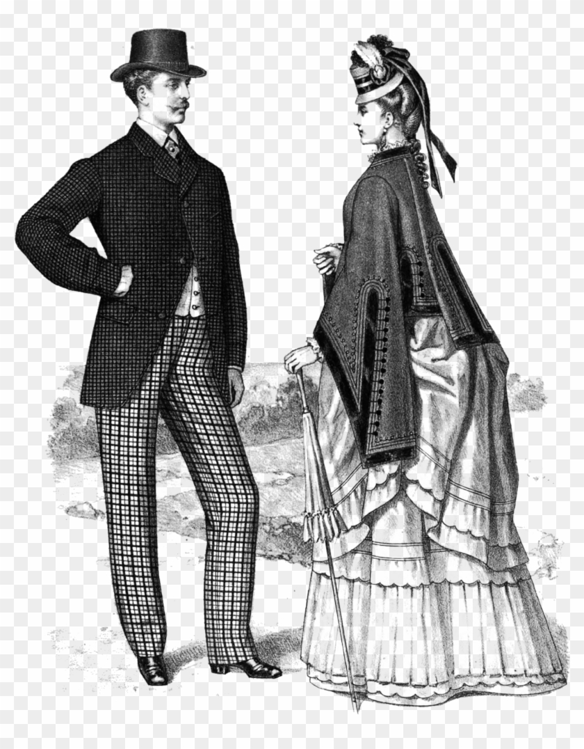 Fashion Man Woman Cane 1800s 1359963 - 1800 Man And Woman Clipart #1690388
