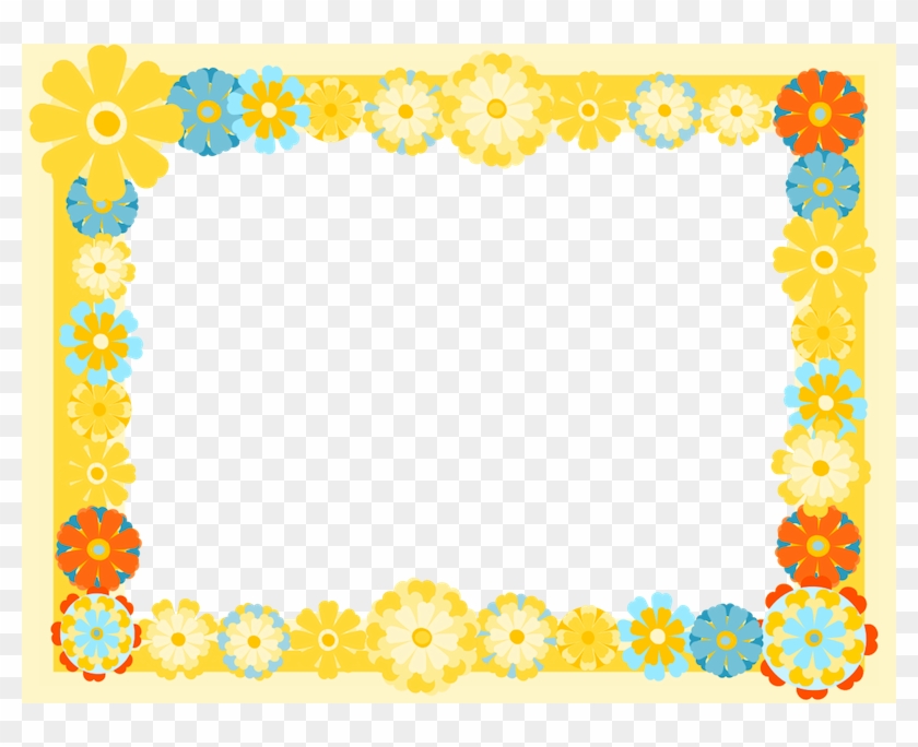 Free Digital Scrabbooking Flower Frames No - Happy Picture Frame Png Clipart
