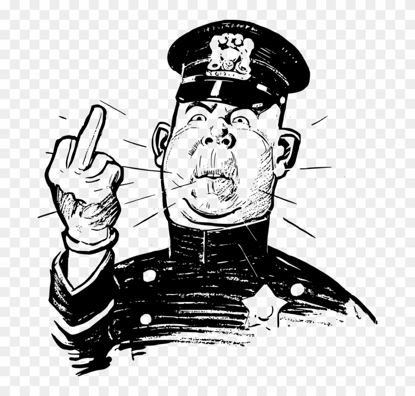Angry, Authority, Comic Characters, Cop, Gesture, Mad - Middle Finger Icon Png Clipart #1692579