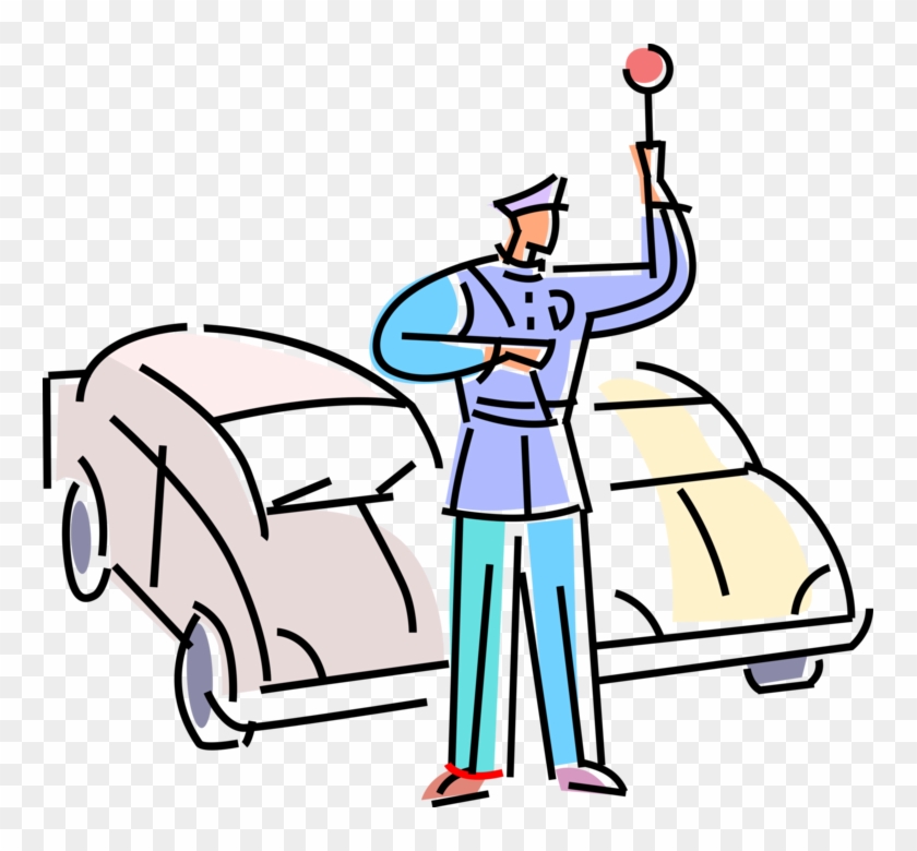 Vector Illustration Of Law Enforcement Traffic Cop Clipart #1692582