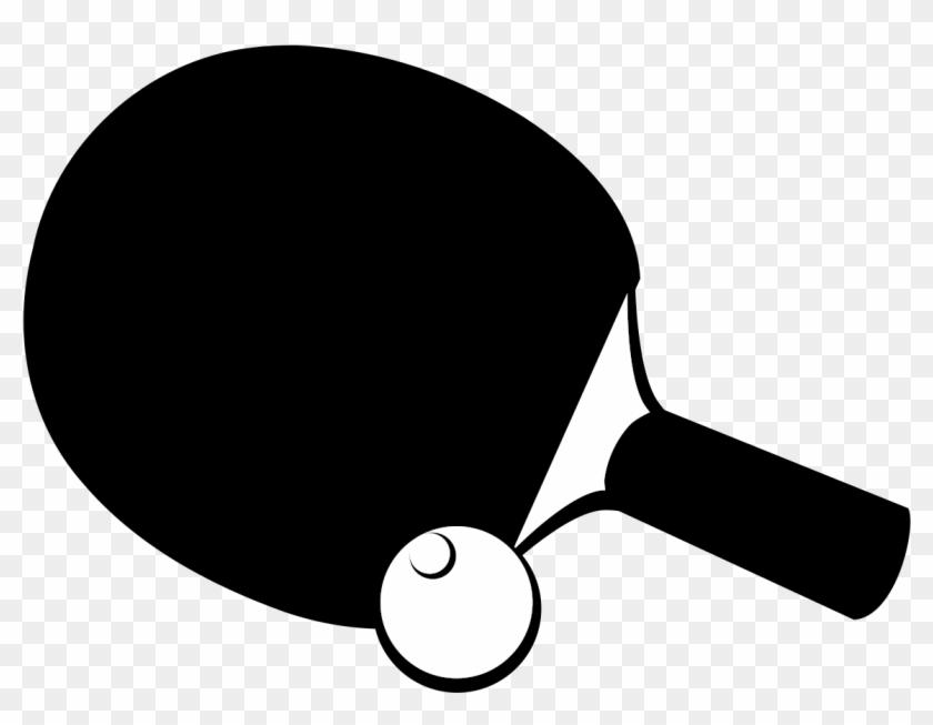 Ping Pong Clipart Black And White - Ping Pong Paddle Black And White - Png Download #1693864