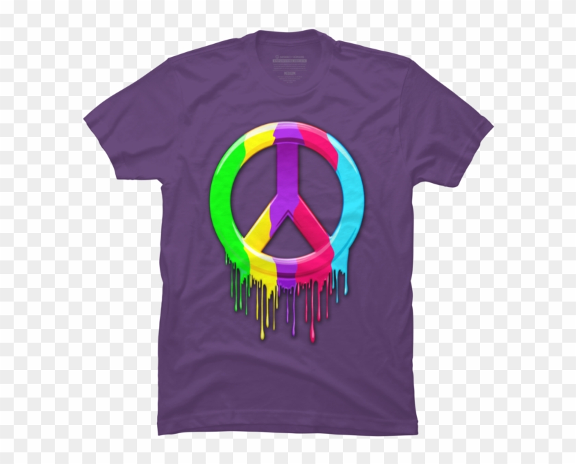 Peace Sign Dripping Rainbow Paint - Prometheus School Of Running Away From Things Clipart