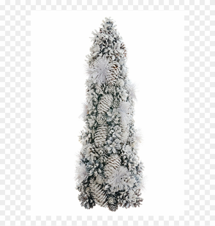 18" Glittered Pine/pine Cone Cone Topiary White Glittered - Christmas Tree Clipart #1694231