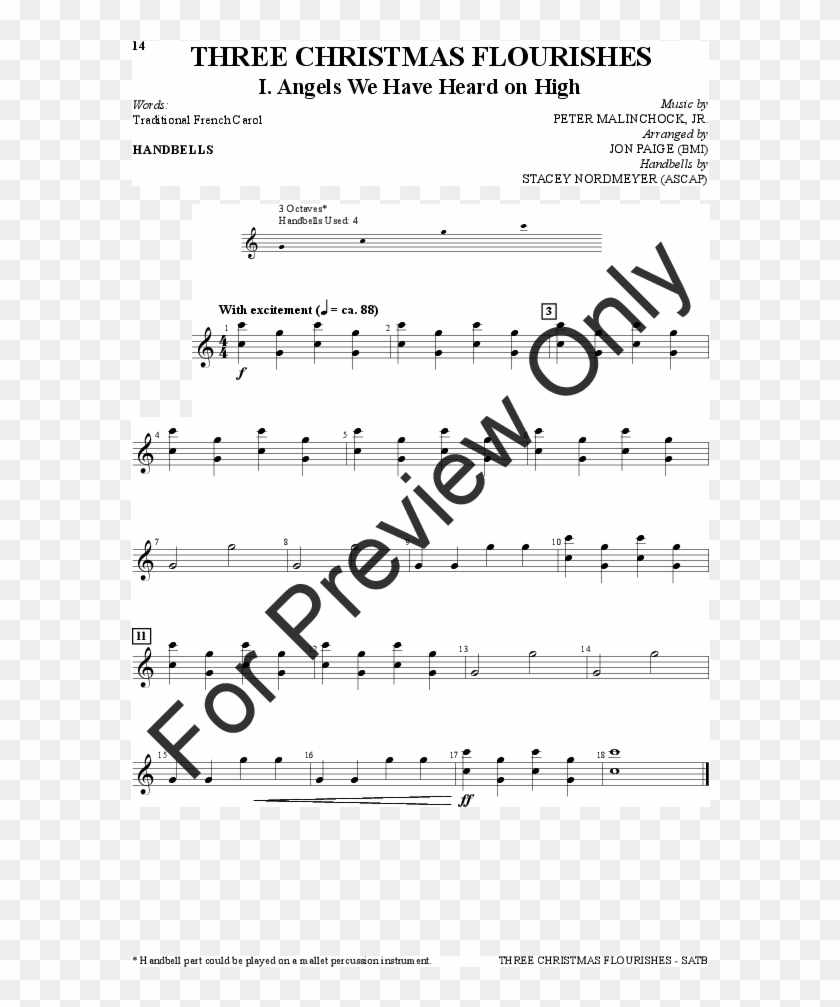 Three Christmas Flourishes Thumbnail - Sheet Music Clipart #1694282