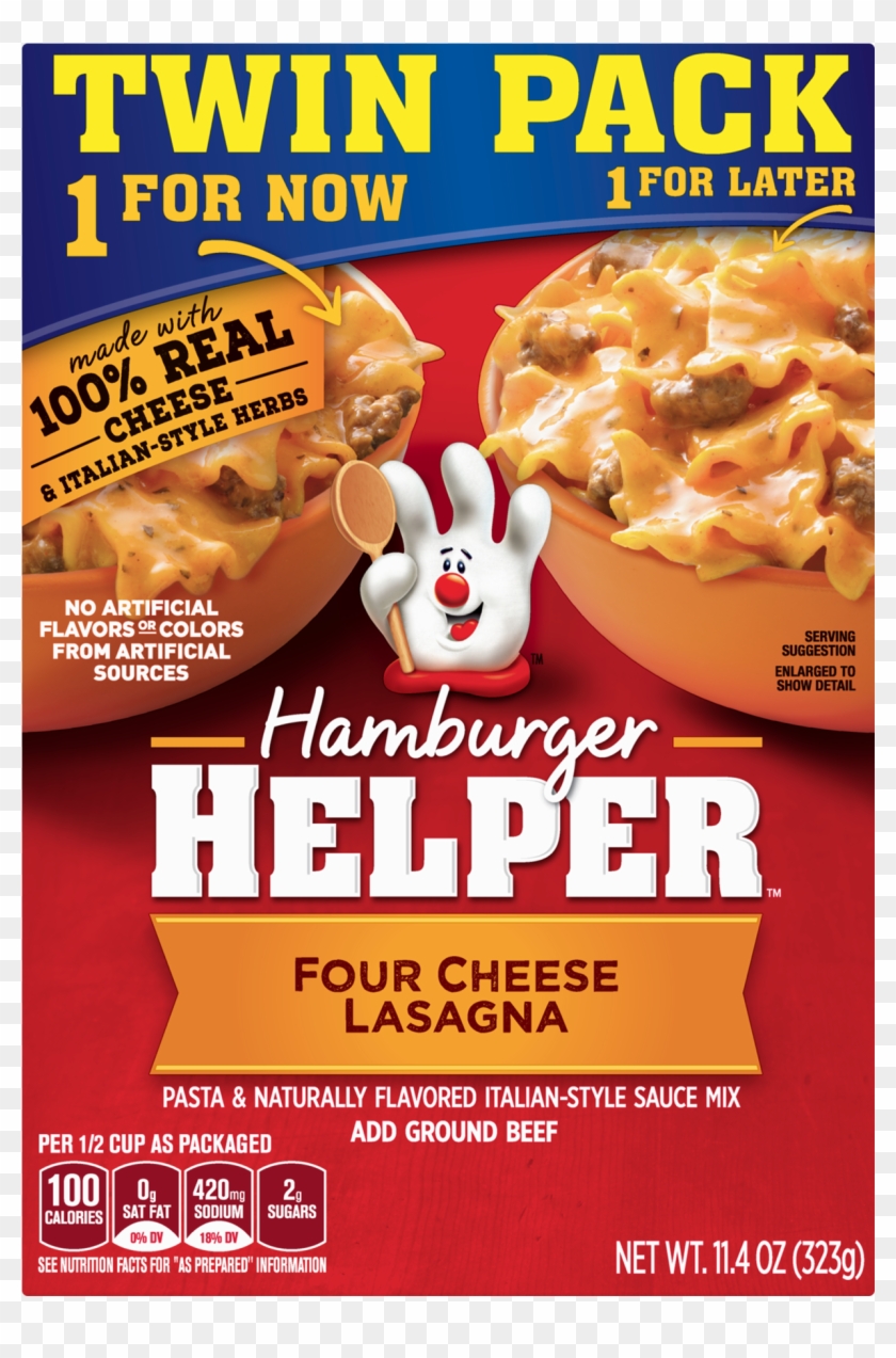 Hamburger Helper Four Cheese Lasagna Twin Pack, - Hamburger Helper Cheesy Taco Clipart #1694409