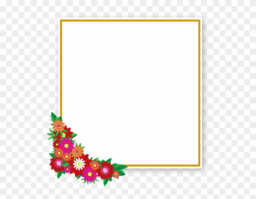 Flowers, Sticker, Frame, Square, Element, Graphics - Flower Photo Square Frame Png Clipart