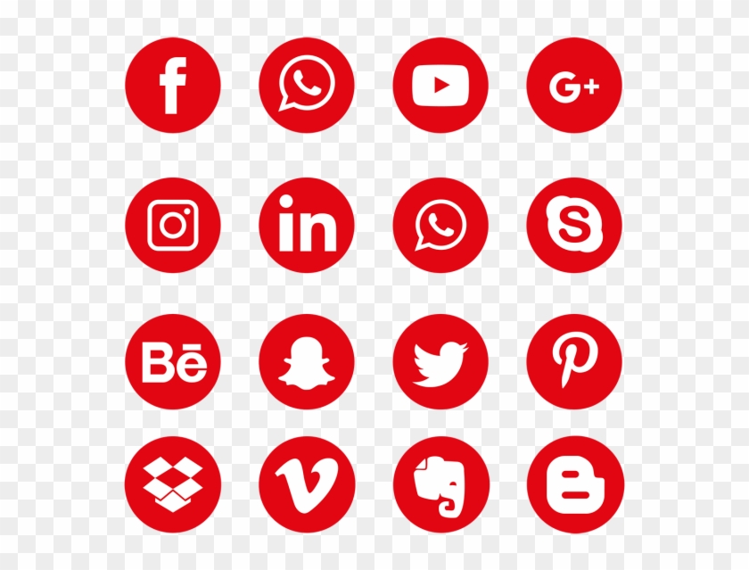 Red Social Media Icons - Social Media Icons Grey Png Clipart