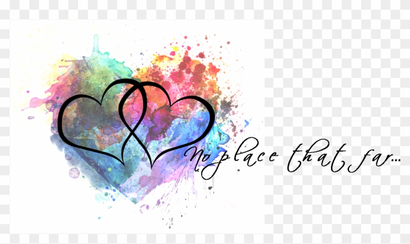 Two Hearts With Watercolor Heart Background Hoping - Your Heart Knows The Way Run Clipart