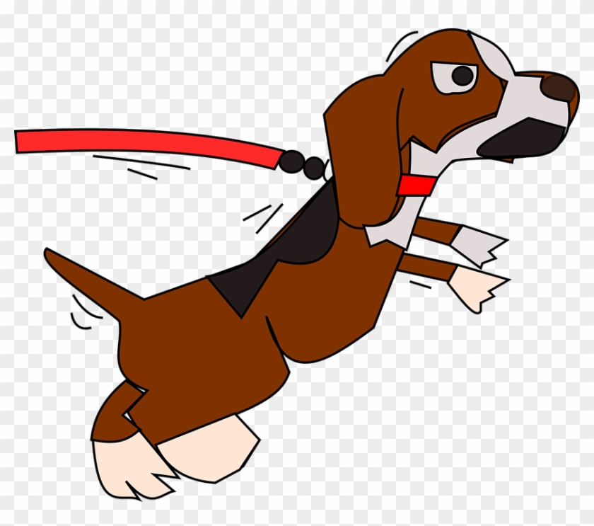 Dog In Snow Png - Cartoon Dog On Leash No Background Clipart #1694900