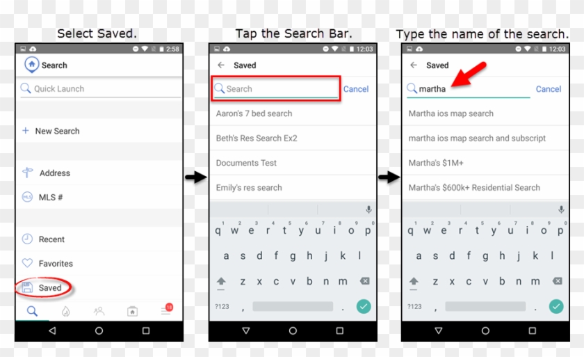 When Viewing Your Saved Searches, You Don't Have To - Mobile Search Bar Filter Clipart