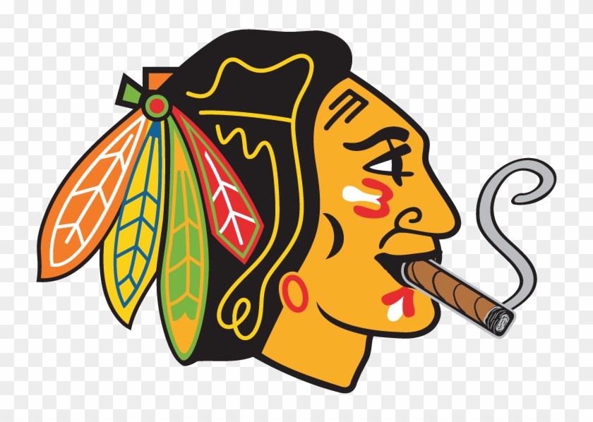 Free Blackhawks Clipart - Chicago Blackhawks Logo Smoking - Png Download