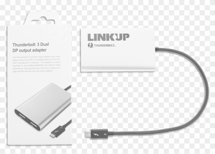 [certified] Linkup 2019 Thunderbolt 3 To Dual Displayport - Usb Cable Clipart #1699970