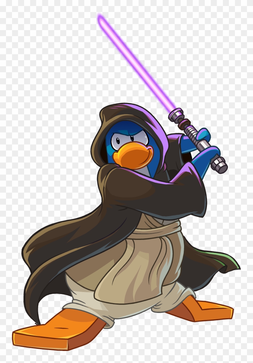 Purple Clipart Light Saber - Penguin Lightsaber - Png Download