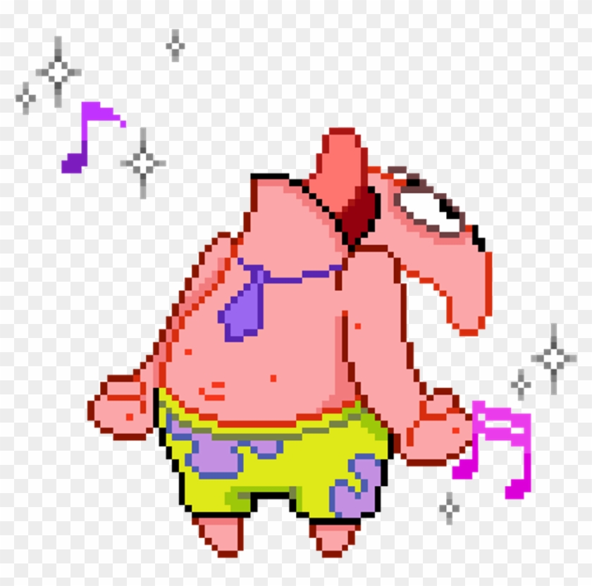 Pixel Aesthetic Spongebob Patrick Svg Black And White - Patrick No Background Gif Clipart