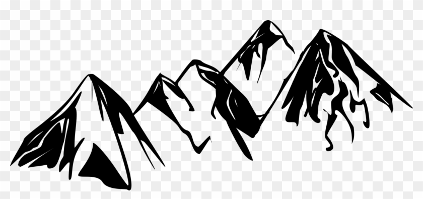 Black And White Download Computer Icons Art - Outline Image Of Mountain Clipart