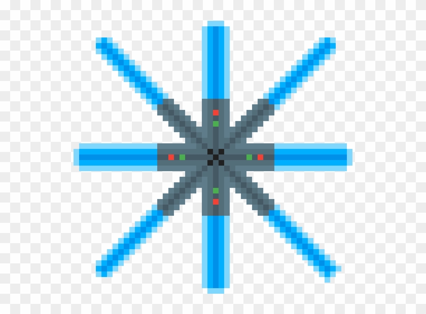 Light Saber Snowflake - Graphic Design Clipart