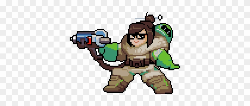 Mei Jade - Overwatch Mei Pixel Spray Clipart