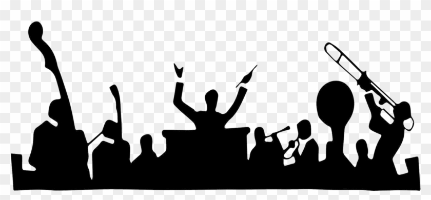 Band Concert Logan High School Picture Black And White - Orchestra Silhouette Clipart #171041