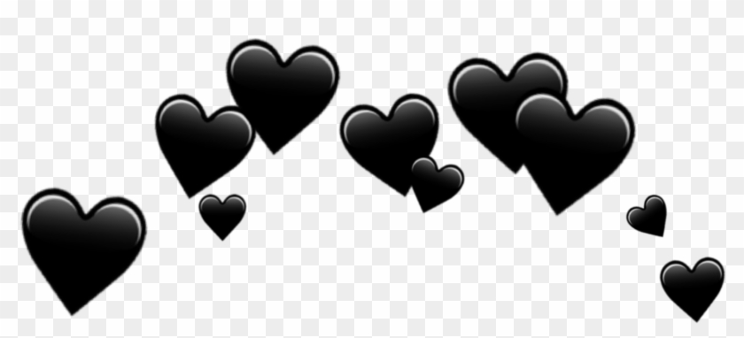 Hearts Heart Crown Black Emoji Emojis Png Black Heart - Hearts Black Emoji Png Clipart