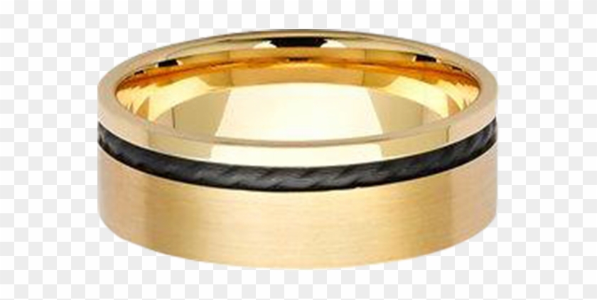 051651 Black Zirconium And Gold Band - Wedding Ring Clipart
