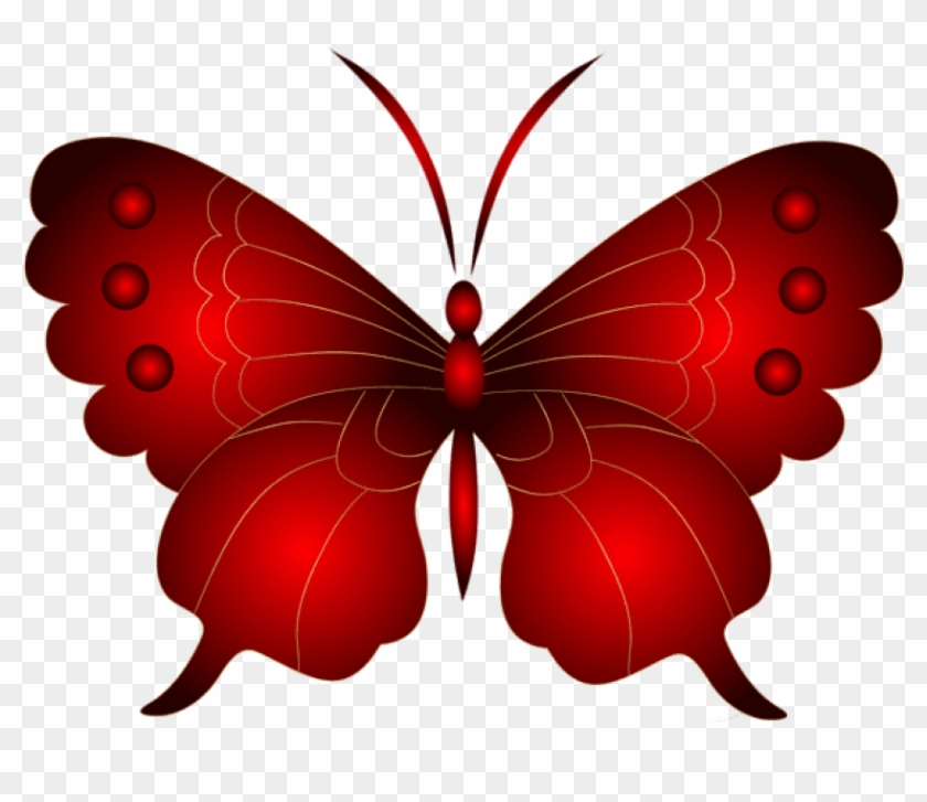 Free Png Download Decorative Red Butterfly Clipart - Red Butterfly Png Transparent Png #172141